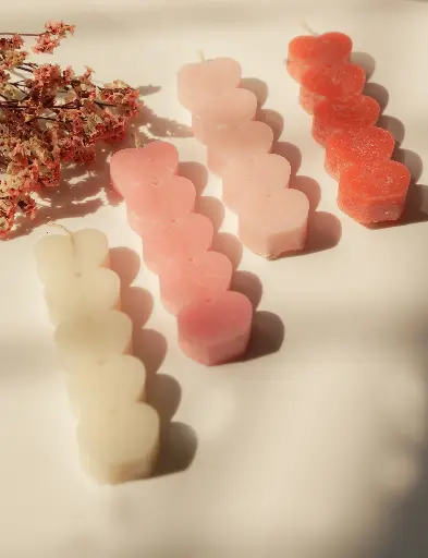 Heart tower candle