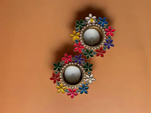 Phoolrang Diya (Pack of 2)